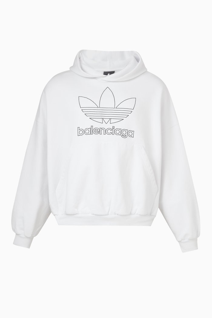 

x adidas Large Fit Hoodie in Fleece, White
