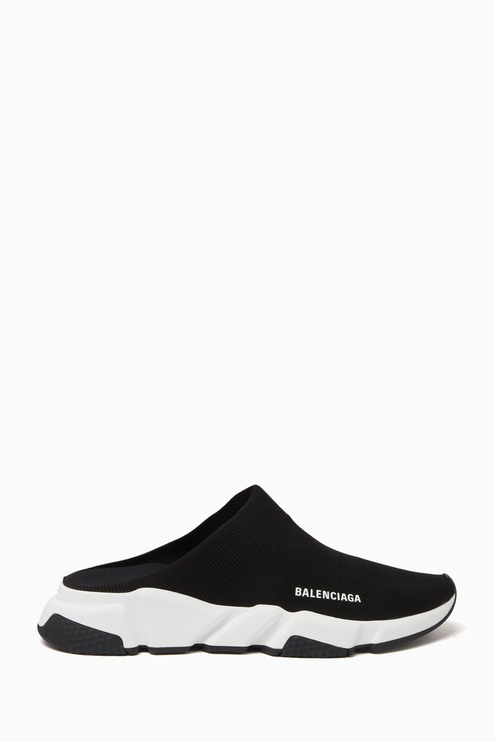 

Speed Slip-on Mules in Recycled Knit, Black