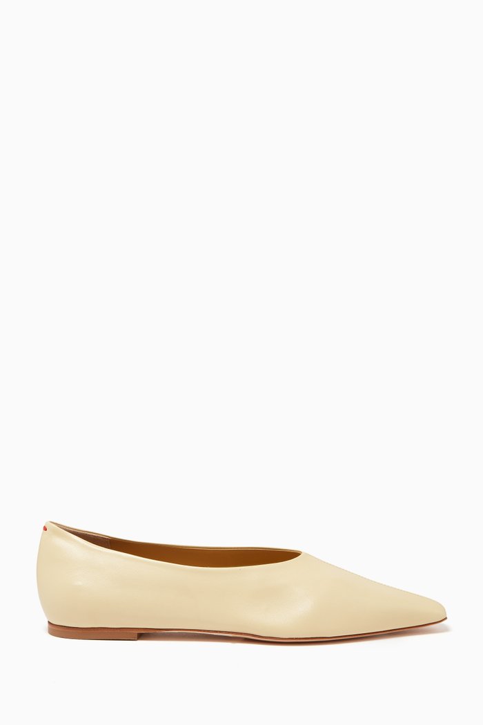 

Octavia Ballerina Flats in Nappa Leather, Yellow