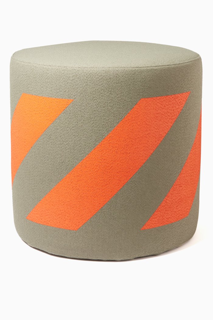

Diag-stripe Stool in Bouclé, Orange
