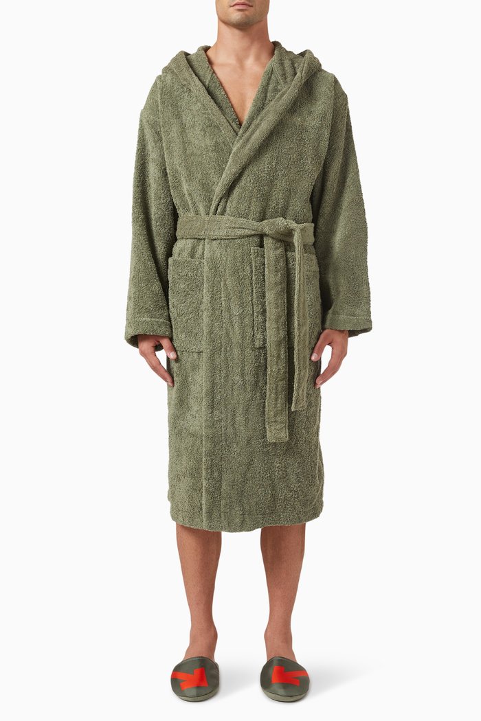 

Bookish Bathrobe in Cotton-terry, Green