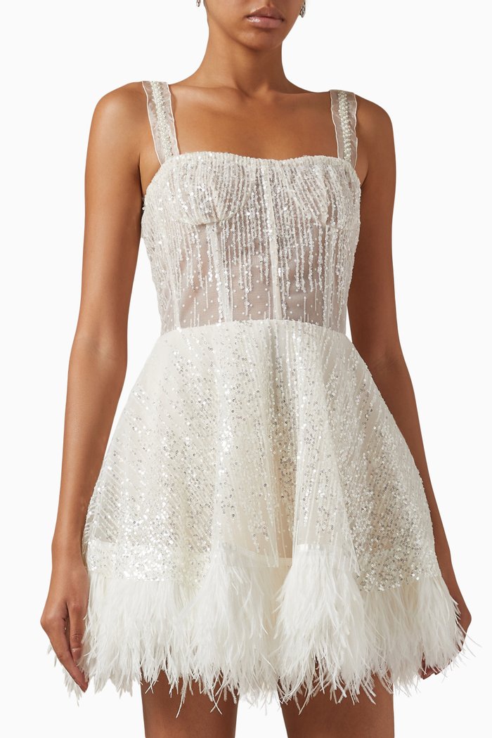 

Mademoiselle Bridal Mini Dress, White