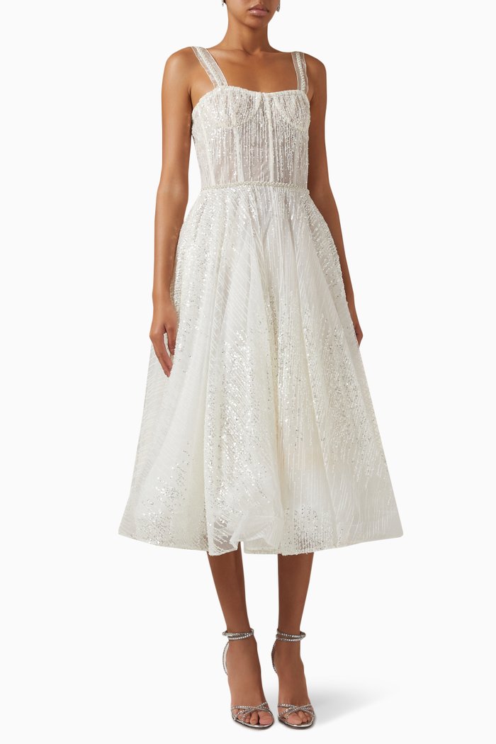

Mademoiselle Bridal Midi Dress, White