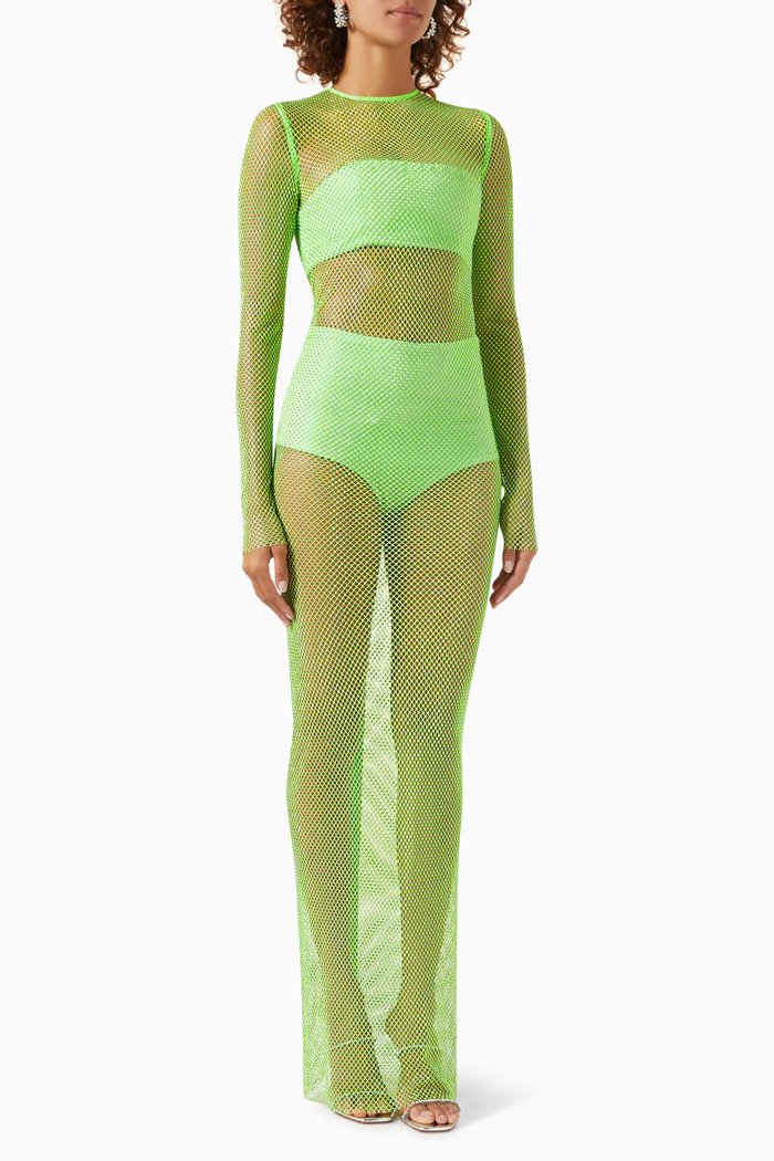 

Webb Embellished Maxi Dress, Green