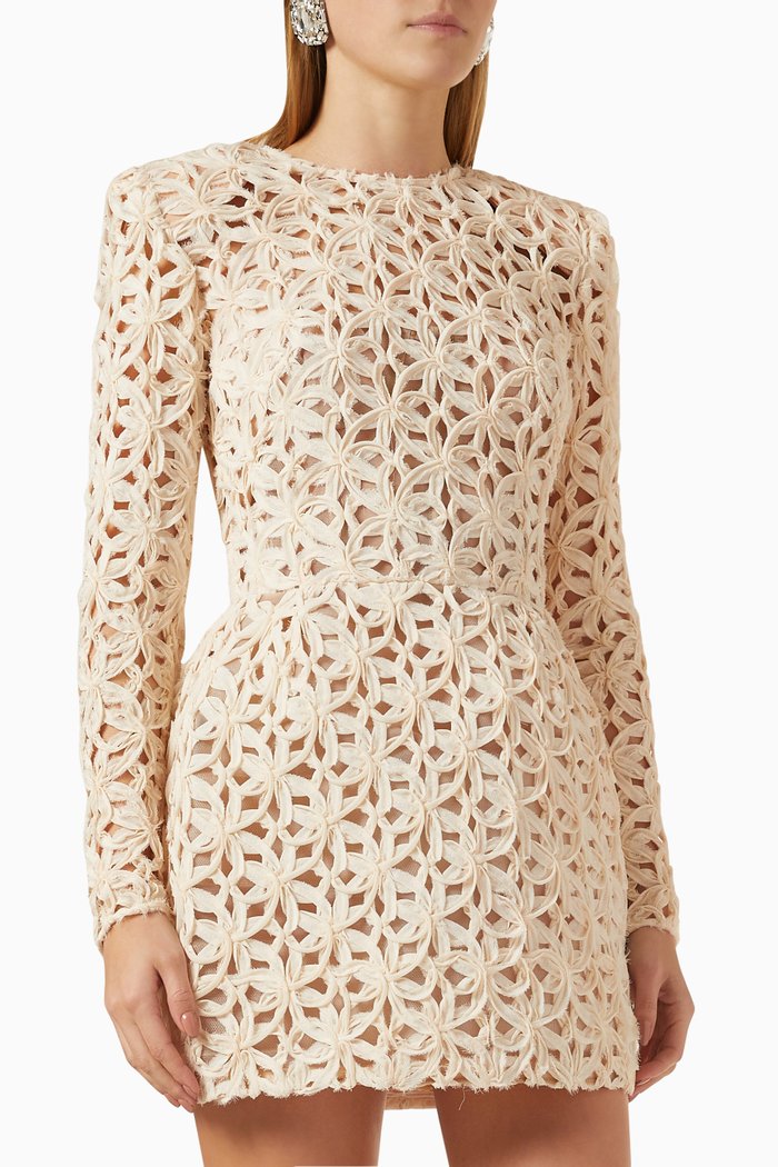 

Casey Mini Dress in Organza, Neutral
