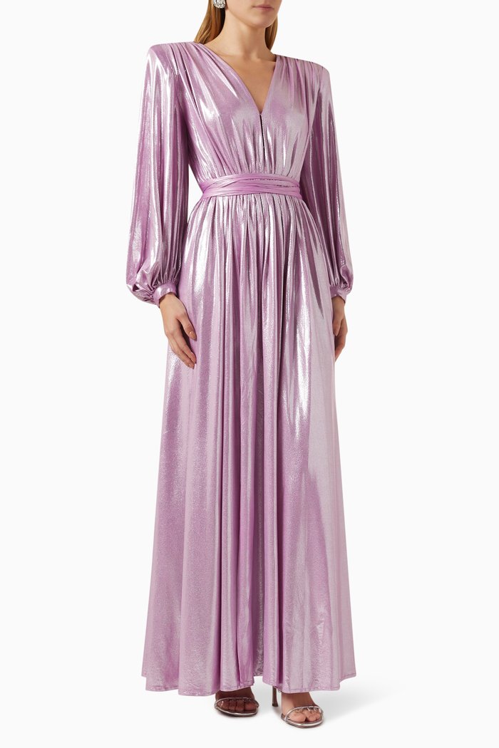 

Zoe Maxi Gown in Metallic-fabric, Purple