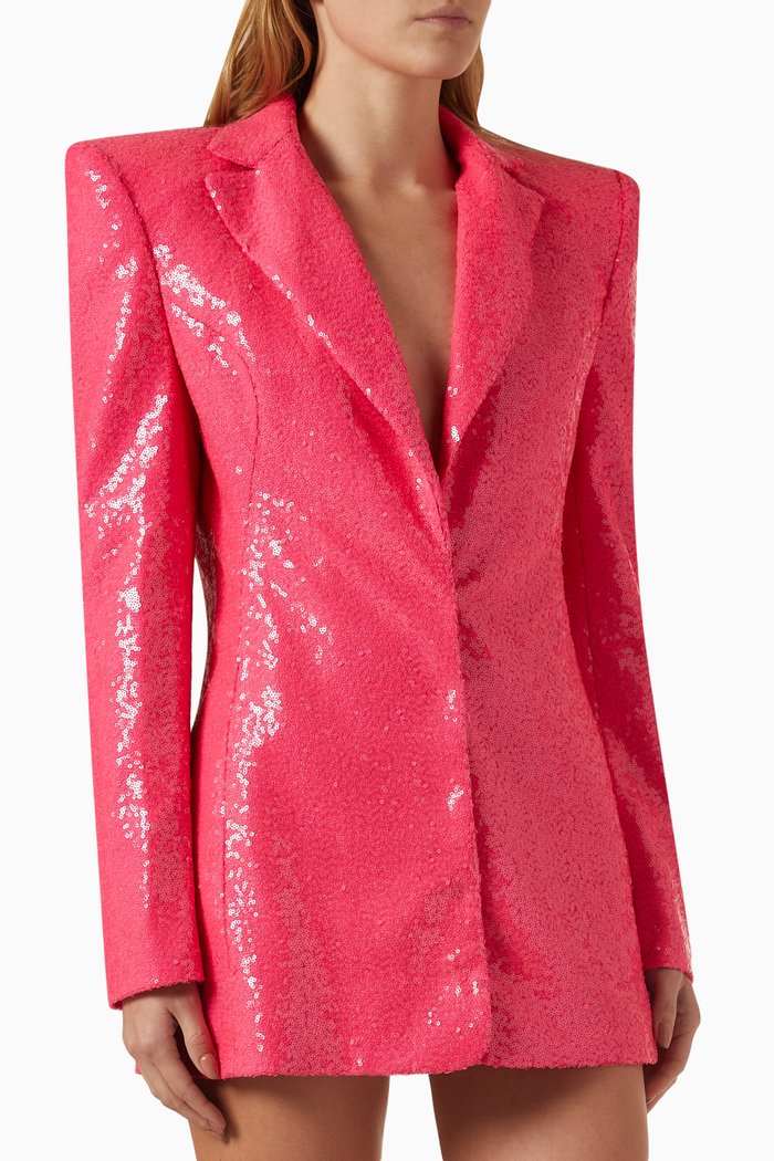 

Zizi Mini Blazer Dress in Sequins, Pink