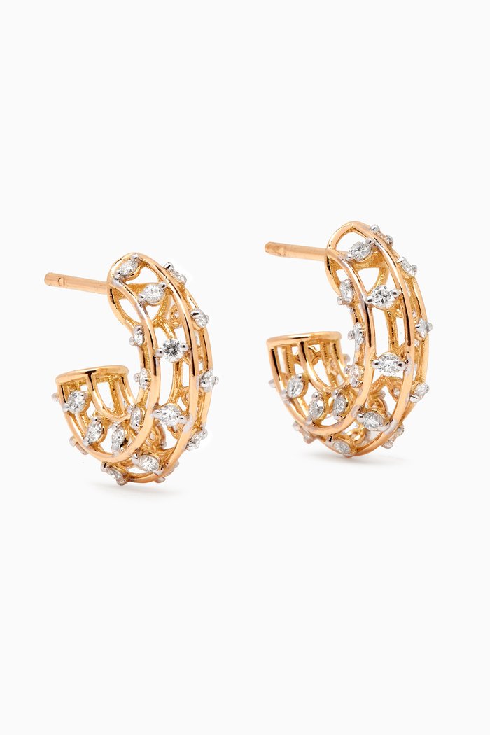 

Cage 1 Diamond Hoop Earrings in 18kt Gold, Yellow