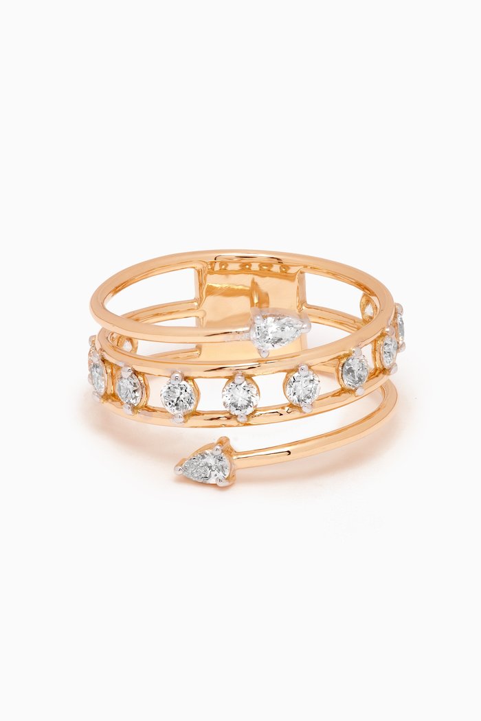

Round & Pear-cut Diamond Ring in 18kt Gold, Yellow