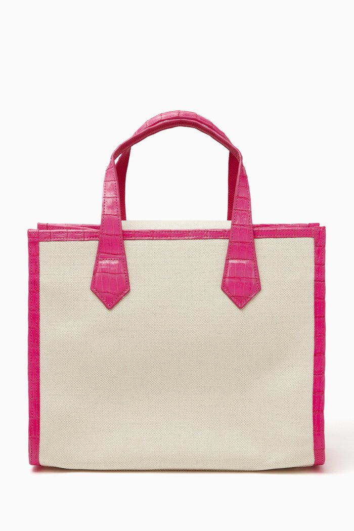

Martina Medium Tote Bag in Linen, Pink