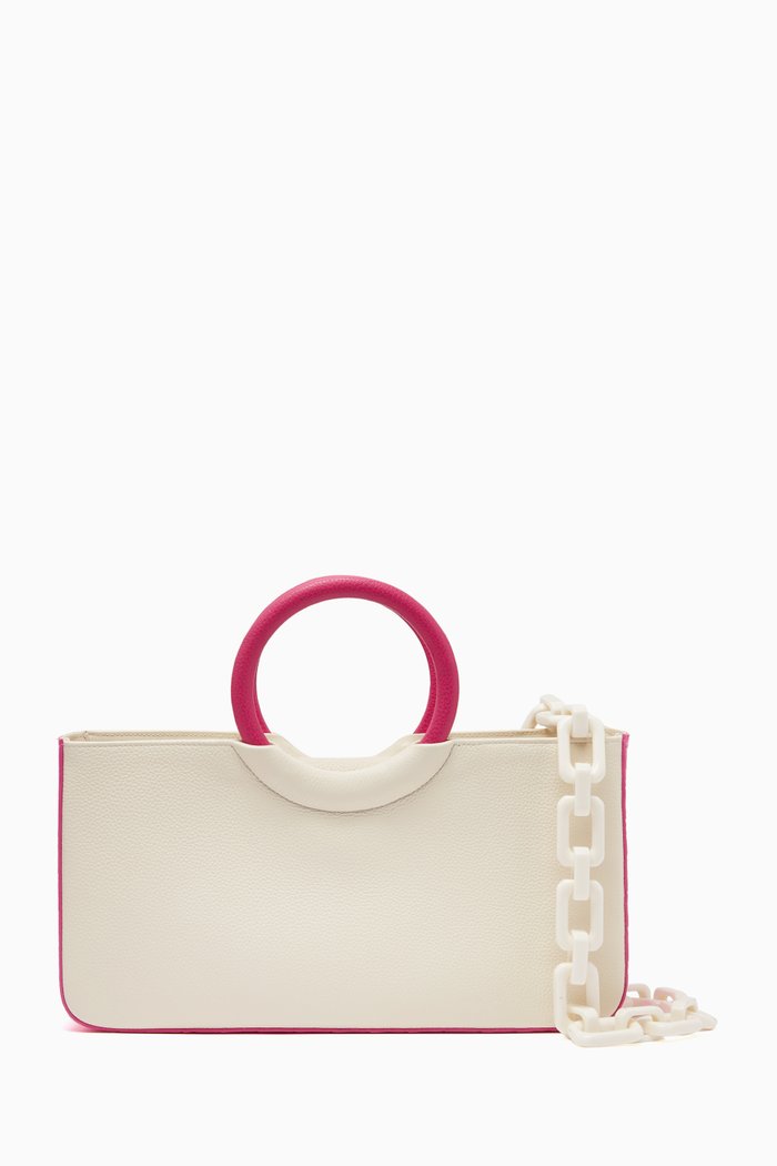 

Margarite Tote Bag in Linen, Pink