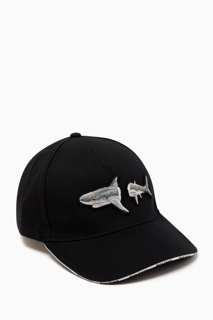 

Broken Shark Baseball Cap in Cotton, Black