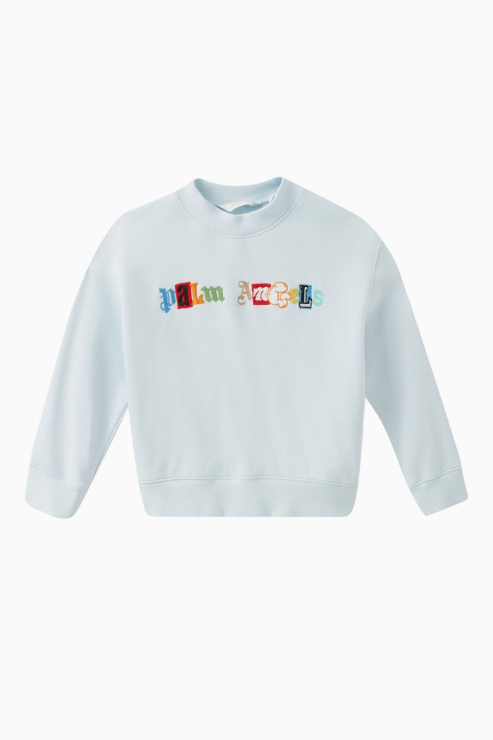 

Patchwork Sweater in Cotton, Blue