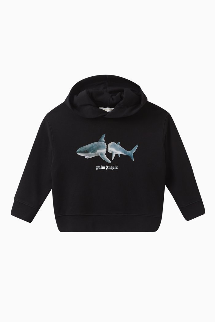 

Logo Shark Hoodie in Cotton, Black