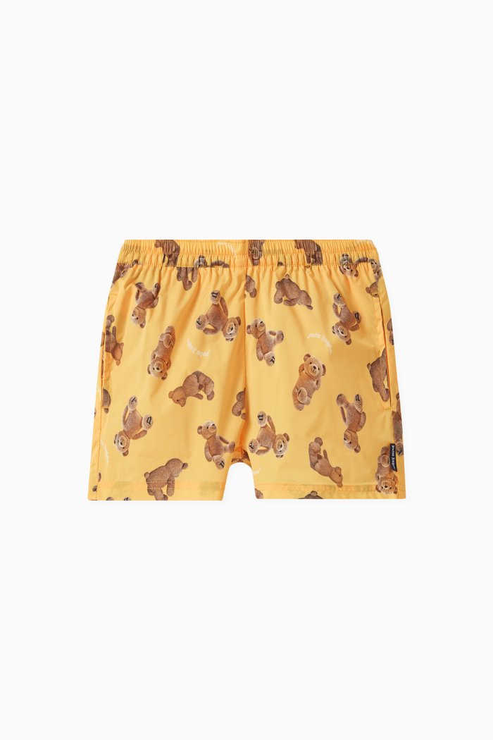 

Bear Print Swim Shorts in Polyester, Yellow