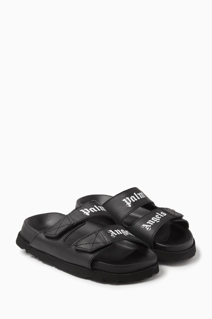 

Logo Sandals in Leather, Black