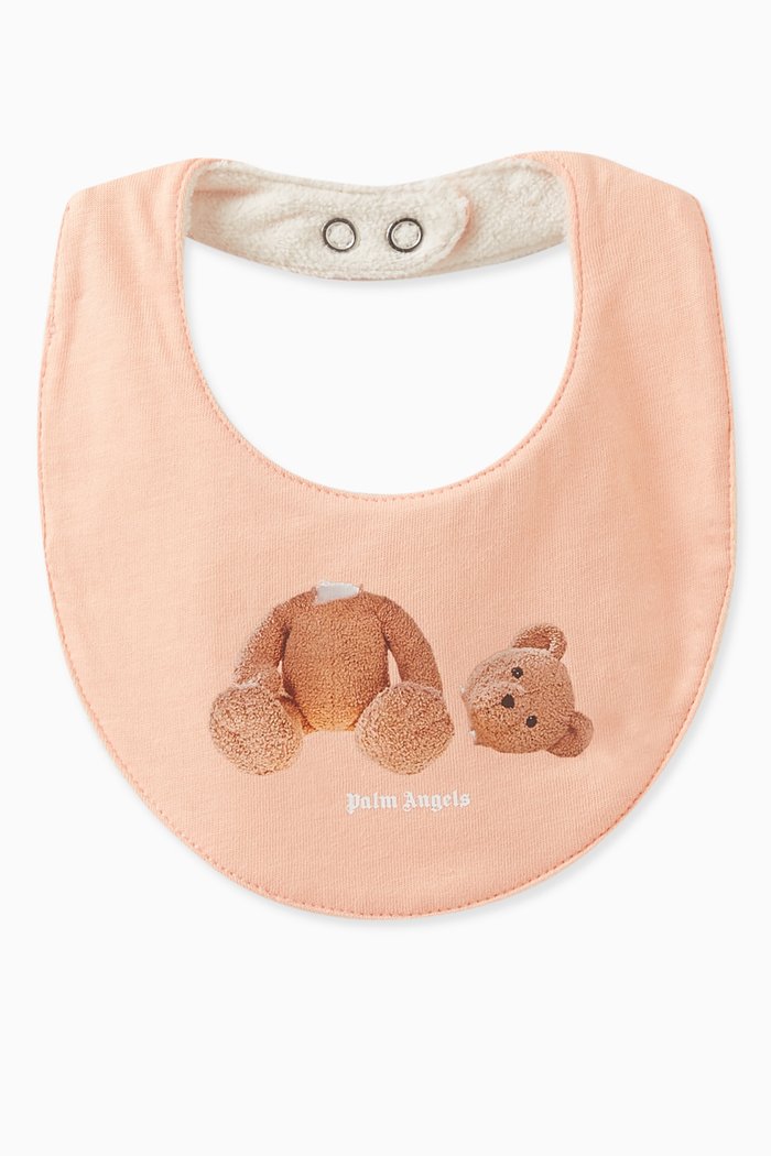 

Logo Bear Bib in Cotton, Orange