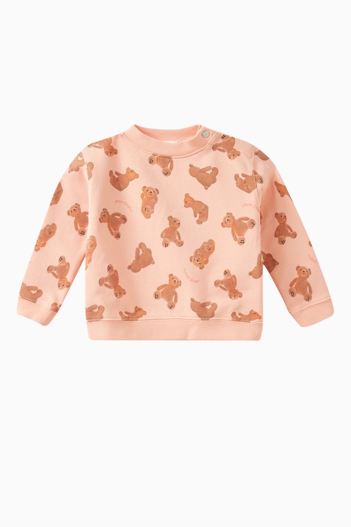 

Bear Print Sweatshirt in Cotton, Orange