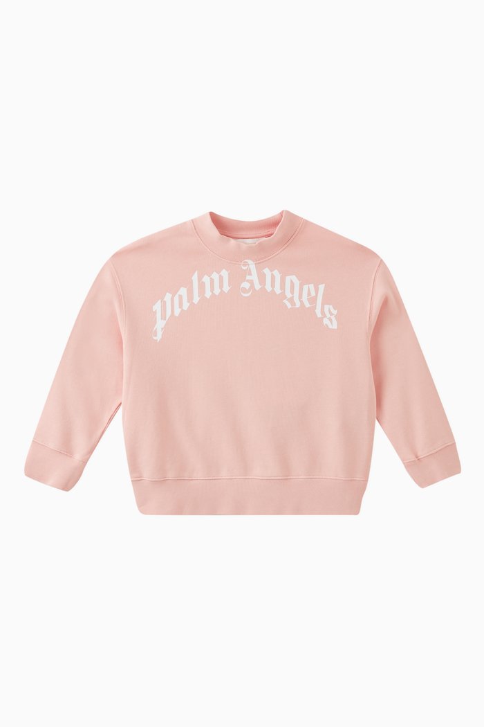 

Logo Print Sweatshirt in Cotton, Pink