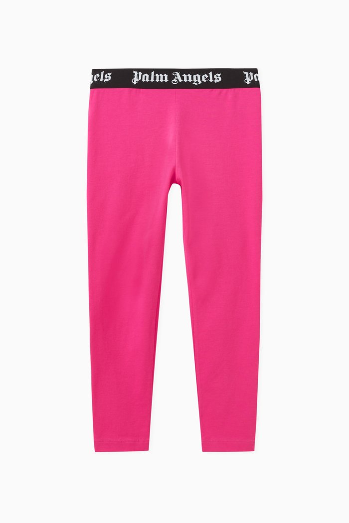 

Logo Waistband Leggings in Cotton, Pink