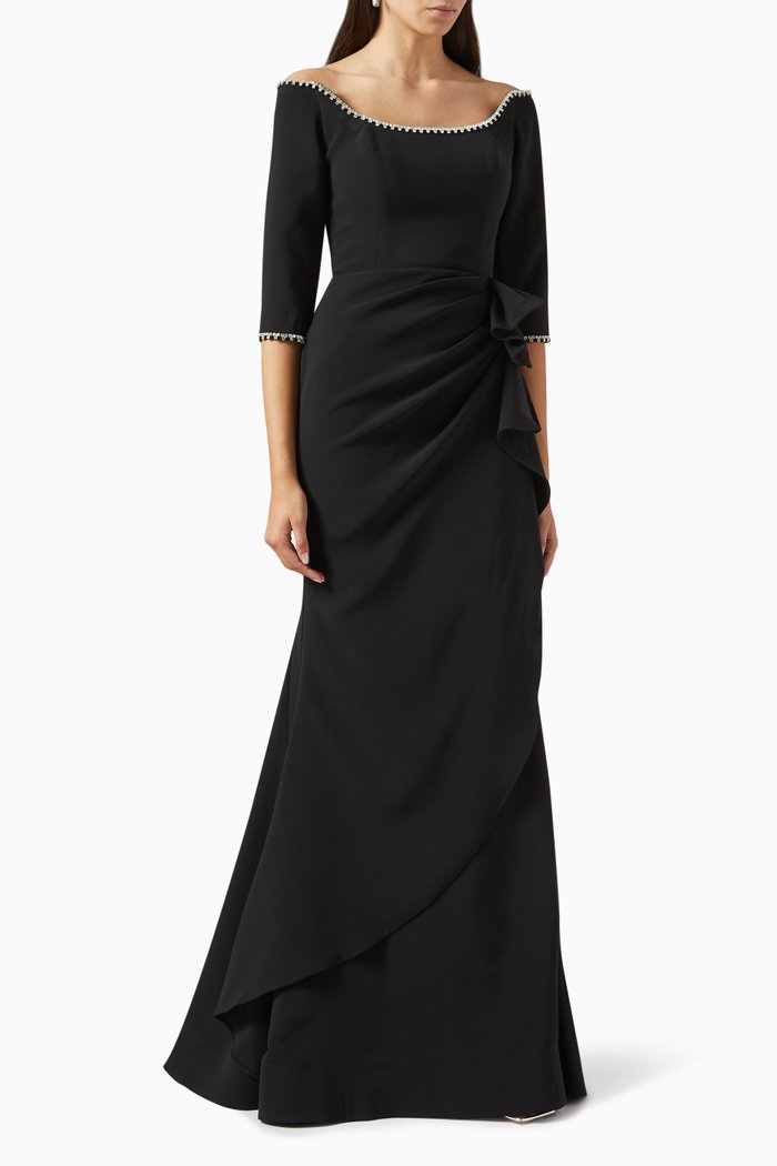 

Crystal-embellished Maxi Dress, Black