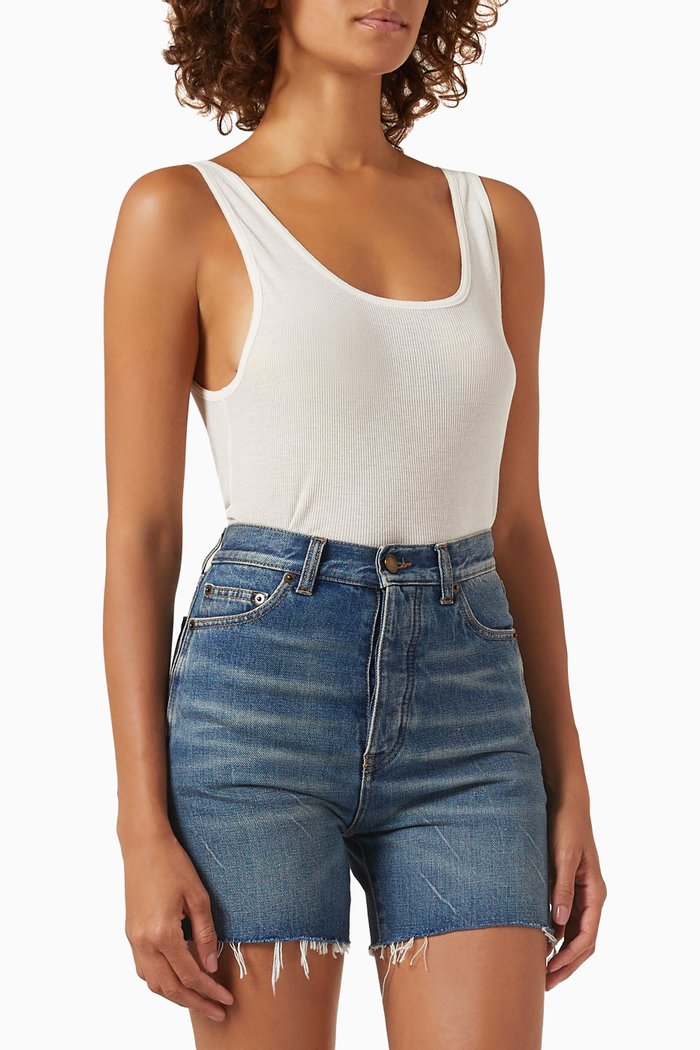 

Ribbed Tank Top in Organic Jersey, White