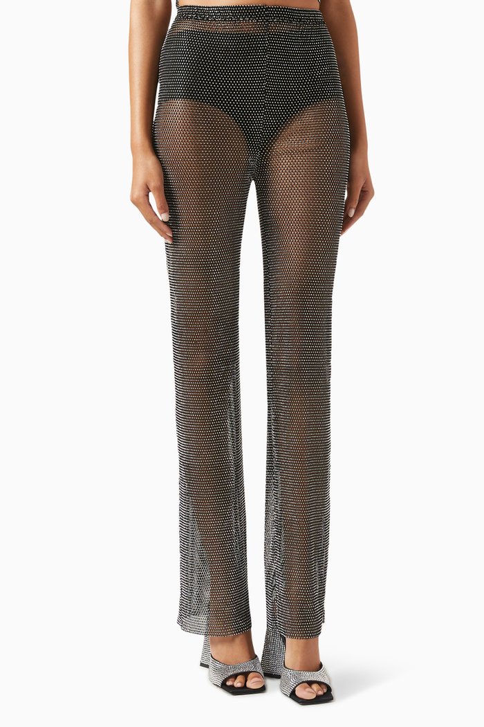 

Rhinestone-embellished Pants, Black