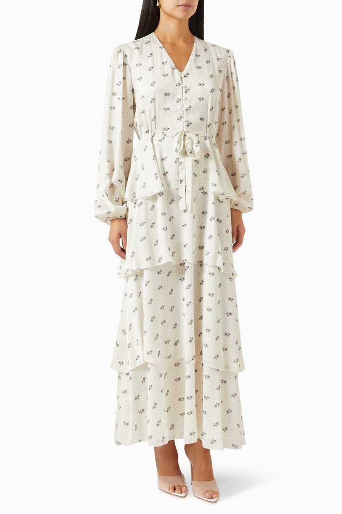 

Floral-print Maxi Dress, White