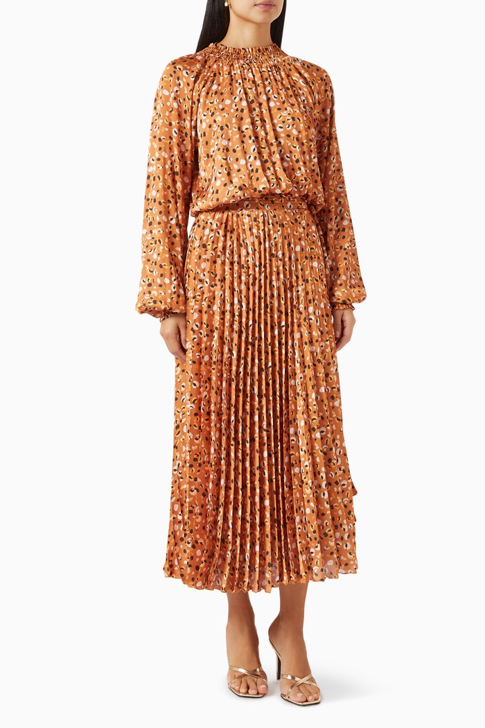 

Printed Midi Dress, Orange