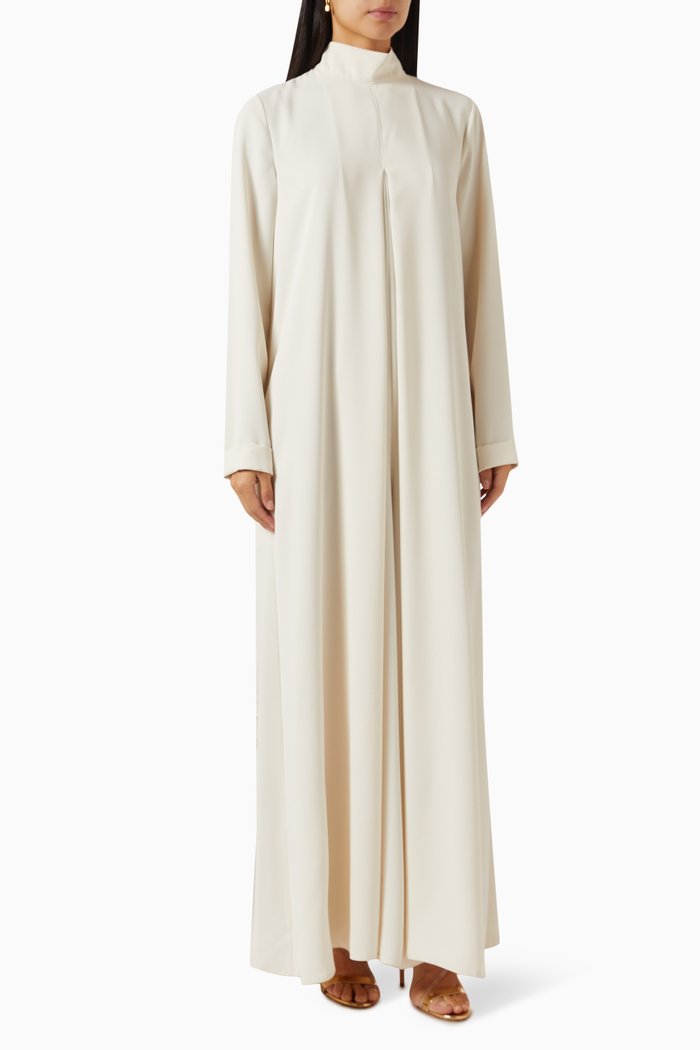 Pleated Kaftan, White