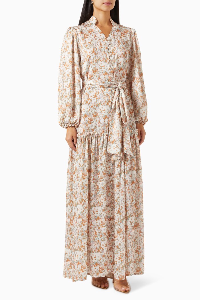 

Printed Maxi Dress, White
