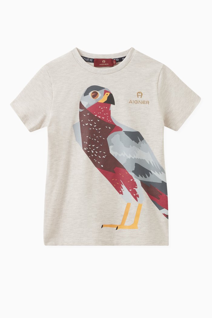 

Bird Illustration T-shirt in Cotton, Neutral