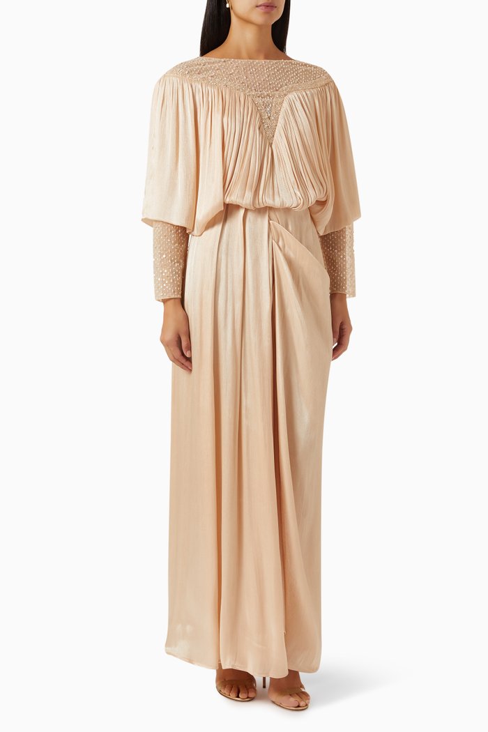 Embellished Maxi Dress, Gold