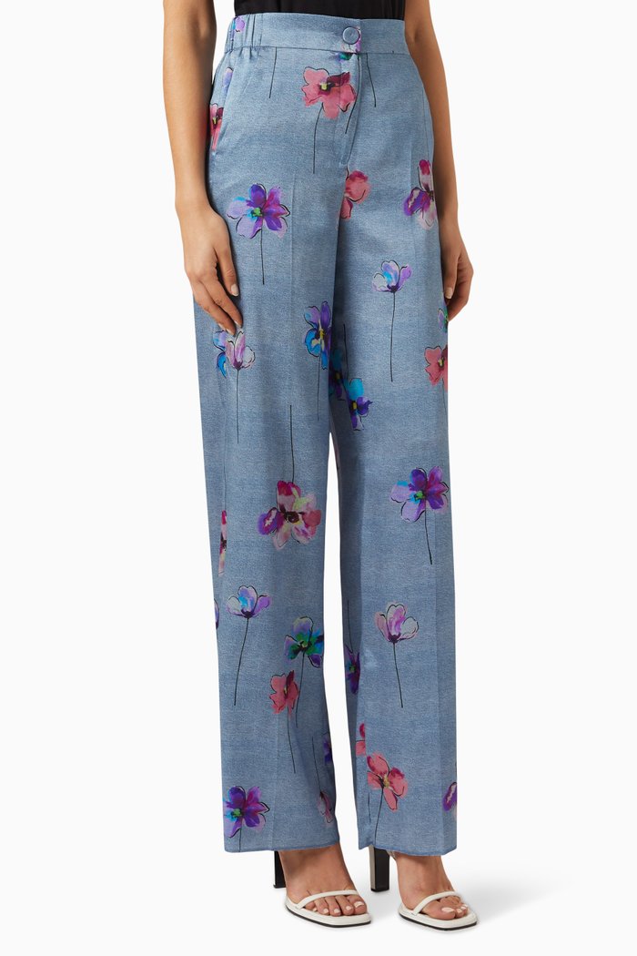 Etoile Pants in Patterned Twill, Blue