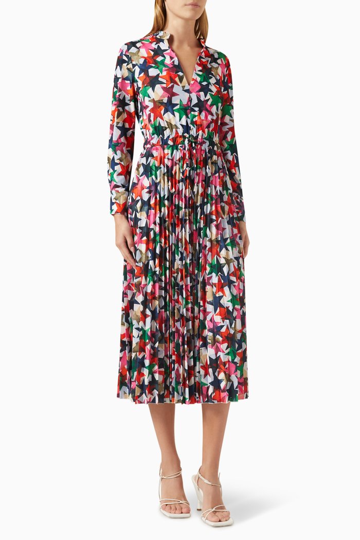 

Callas Pleated Midi Dress in Stretch-jersey, Pink