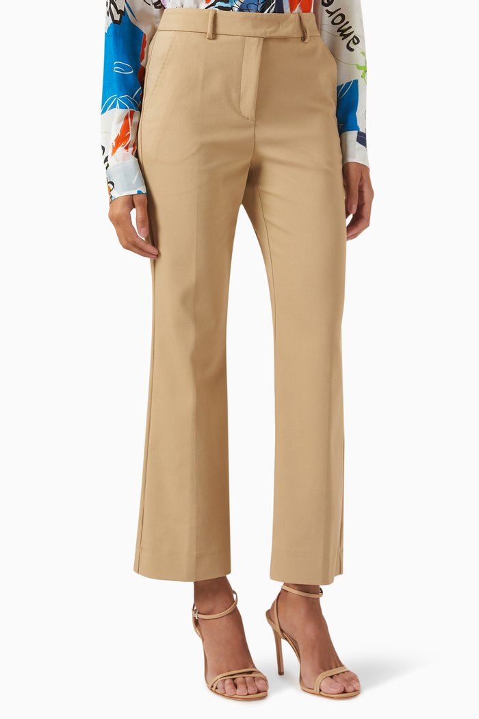 

Fify Straight-leg Pants in Stretch Cotton-blend, Neutral