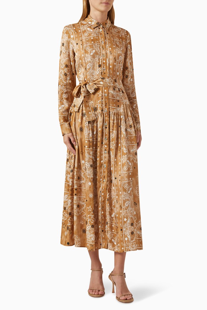 

Cloruro Printed Maxi Dress in Viscose-twill, Neutral
