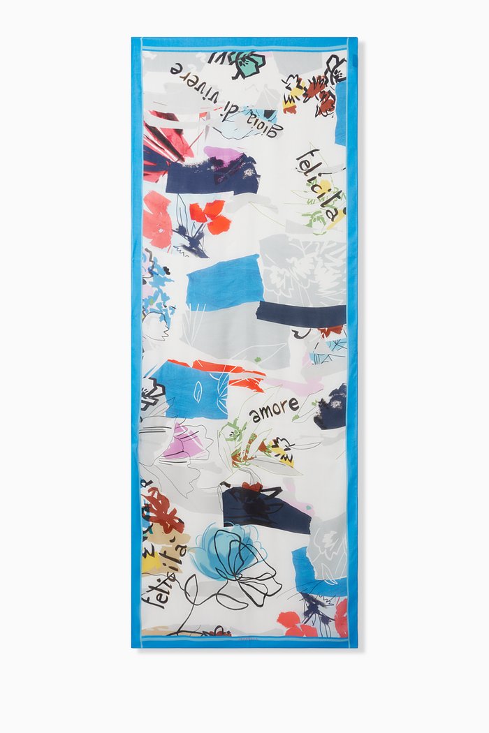 

Danubio Patterned Stole in Modal, Blue