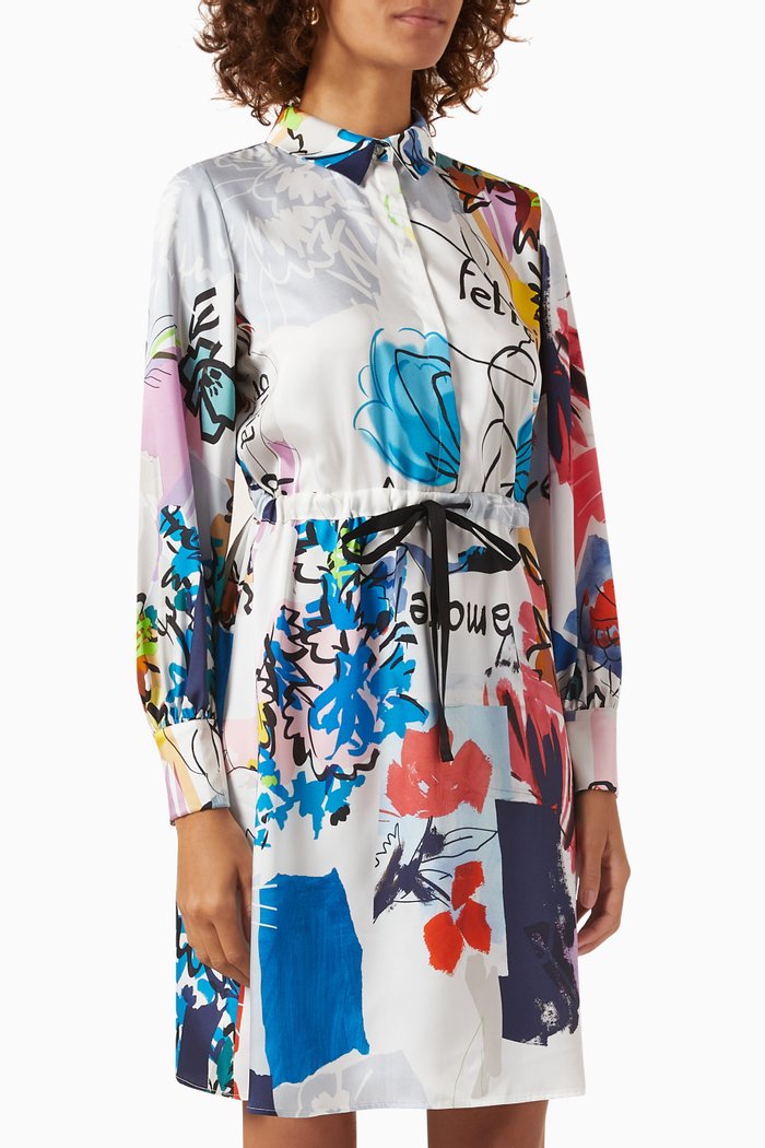 

Alcuno Graphic-print Mini Shirt Dress, Multicolour