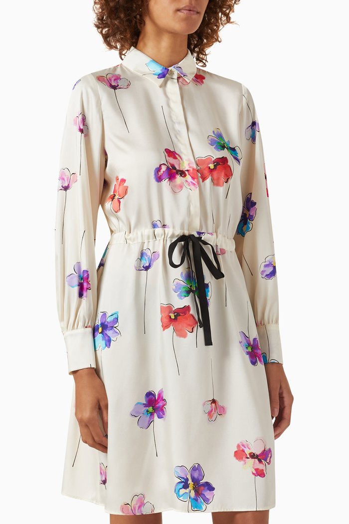 

Alcuno Graphic-print Mini Shirt Dress, Neutral