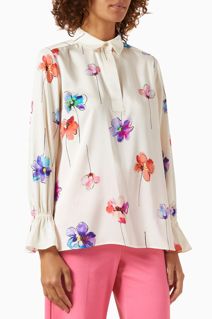 

Robin Floral-print Top in Crepe de Chine, Multicolour