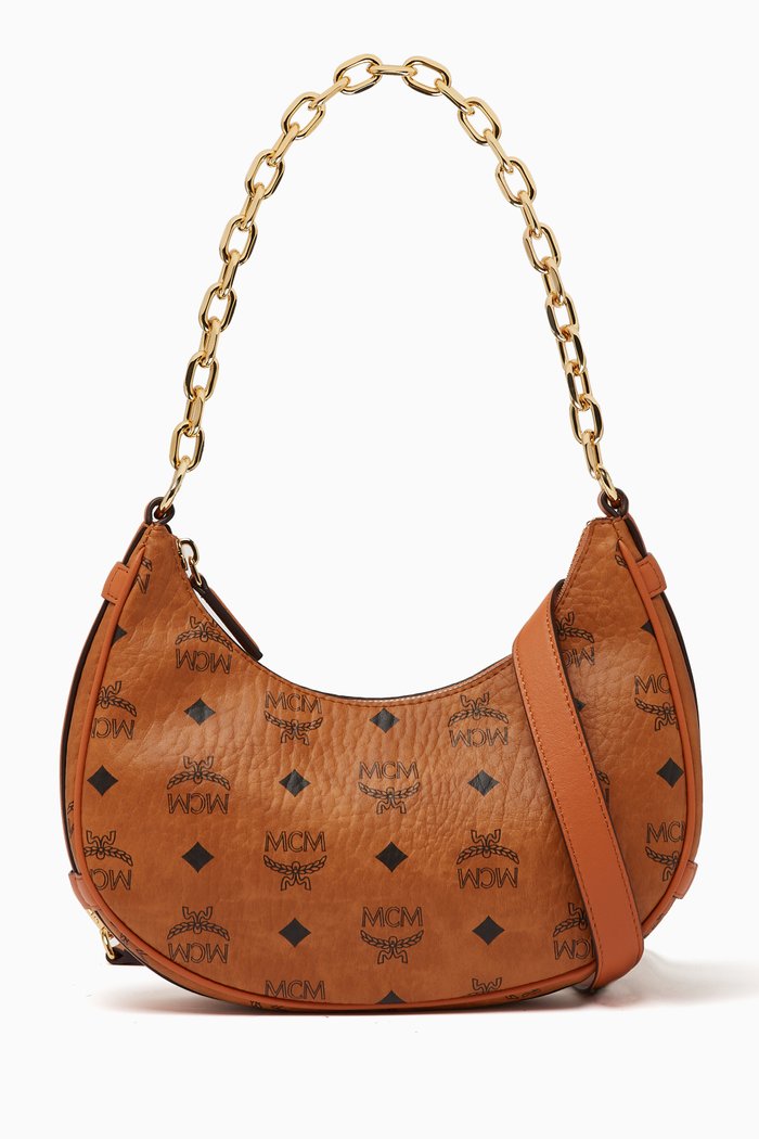 

Aren Small Crescent Hobo in Visetos, Brown