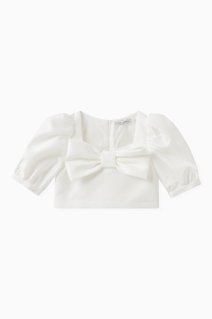 Bow Detail Blouse in Polyester, White