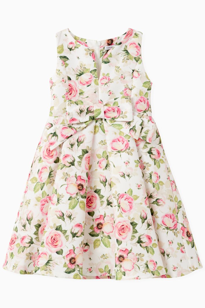 

Floral Bow Dress in Polyester, Multicolour