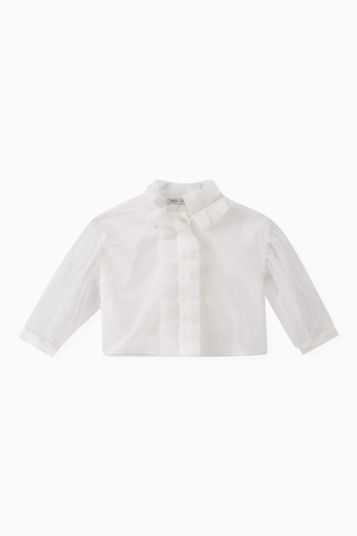 

Ruffled Blouse in Organza, White