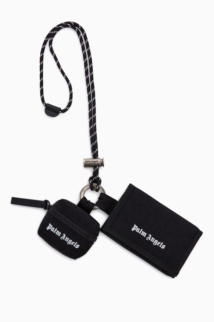 

Multifunctions Logo Print Lanyard in Nylon & Polyamide, Black