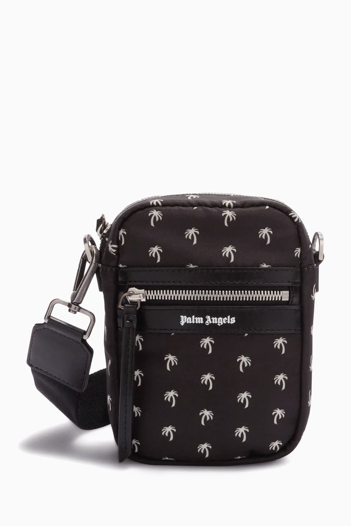 

Mini Palms Crossbody Bag in Cotton Canvas, Black