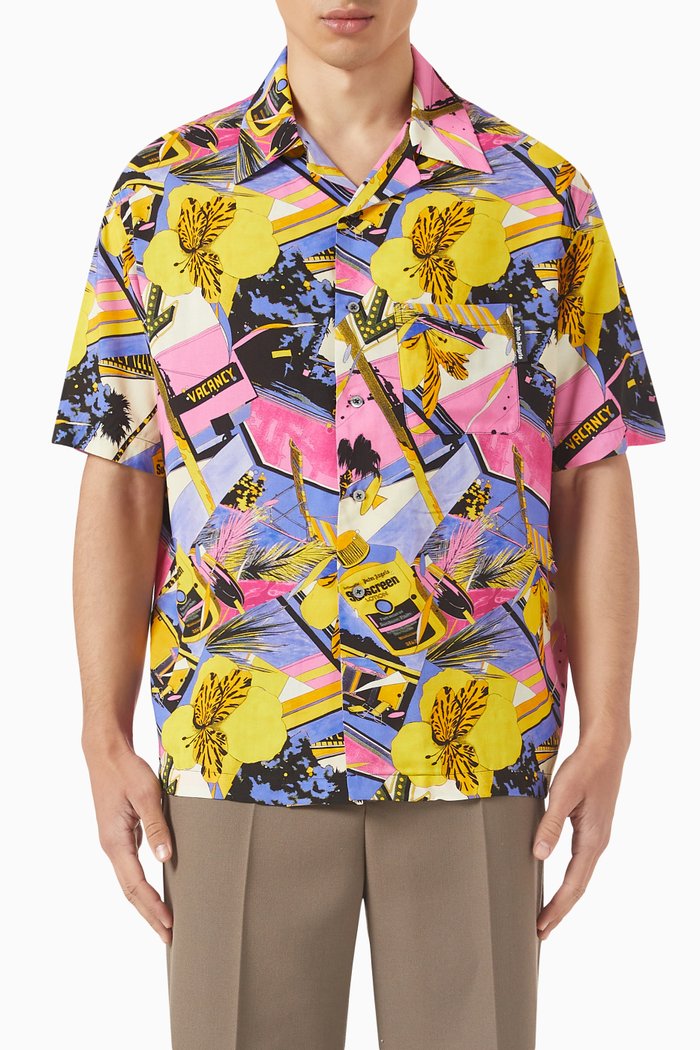 

Miami Mix Bowling Shirt in Viscose, Multicolour