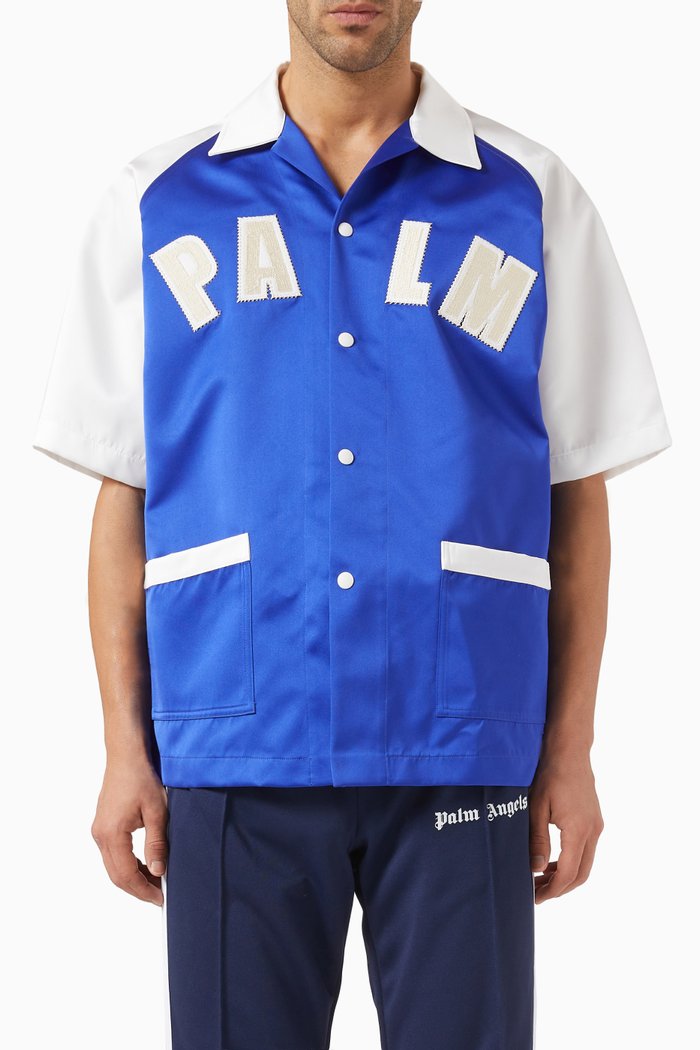Baseball Bowling Shirt in Nylon, Blue