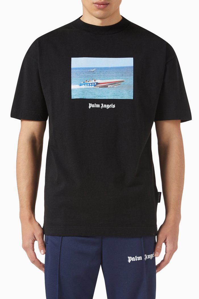 

Getty Speedboat T-shirt in Cotton Jersey, Black